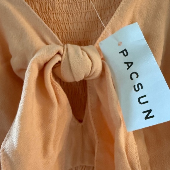 La Hearts Pacsun peach Camisole with Tie Front Peplum nwt medium babydoll peplum - Picture 6 of 8